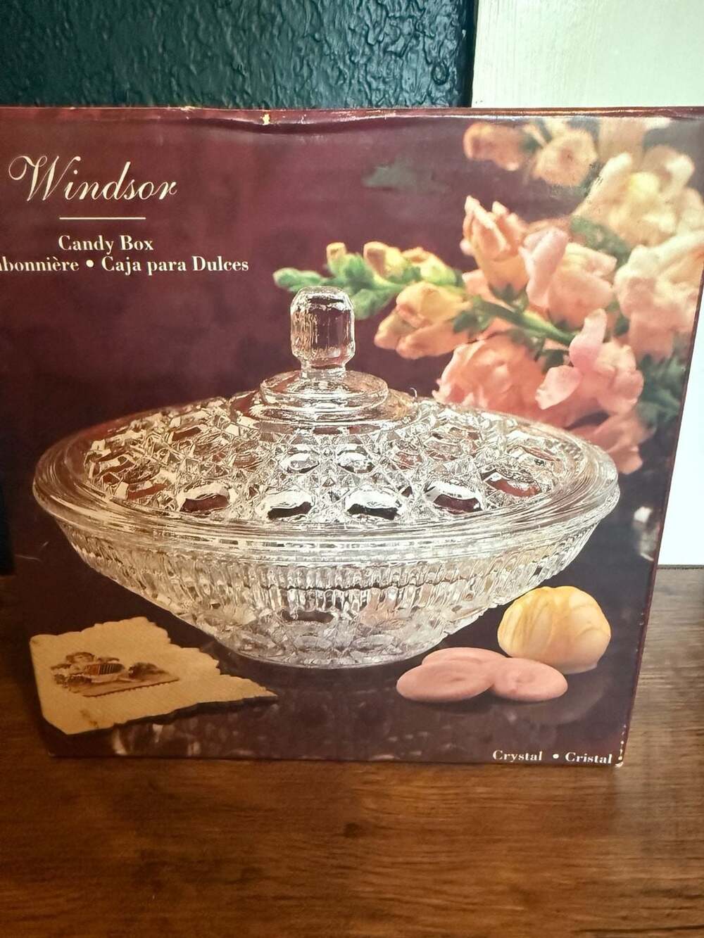 Indiana Glass Windsor Crystal Lidded Candy Box